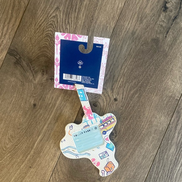 Roller Rabbit x Target Pink Monkey roadtrip Luggage Tag with Multicolor Accents - Picture 4 of 4